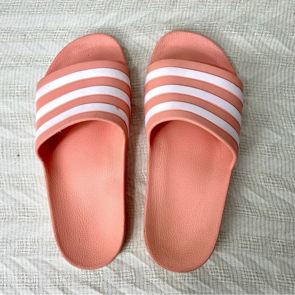 Adidas Adilette Aqua Women's Slide Sandals Wonder Mauve Color Size 7 - Picture 1 of 11
